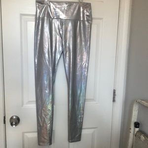 Women Gray metallic tights